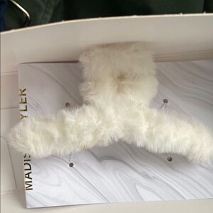 Madison Tyler White Furry Hair Accessory